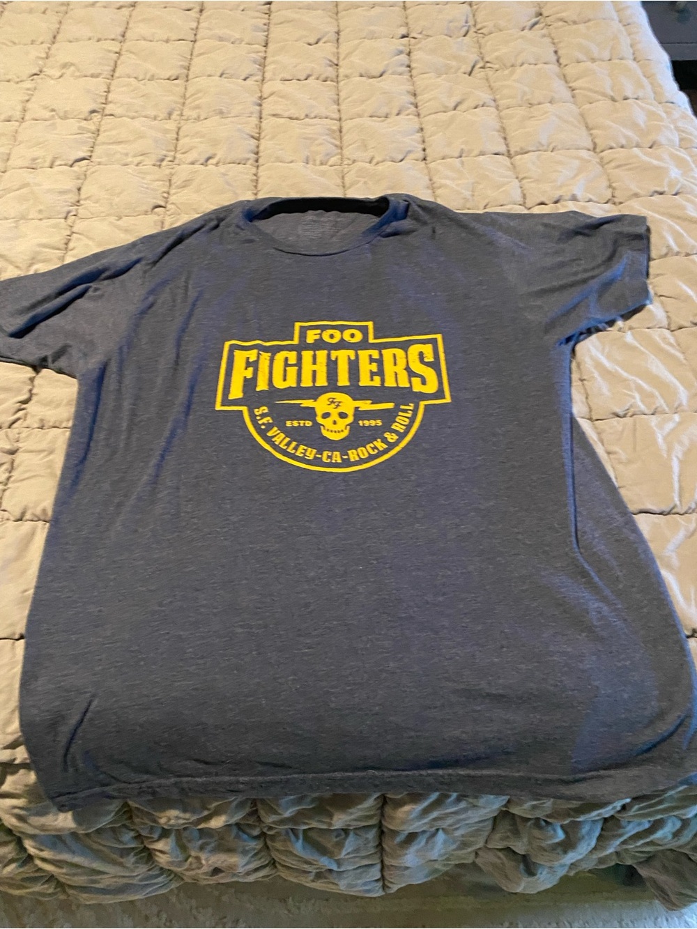 Unisex Navy Blue Graphic Band T-Shirt